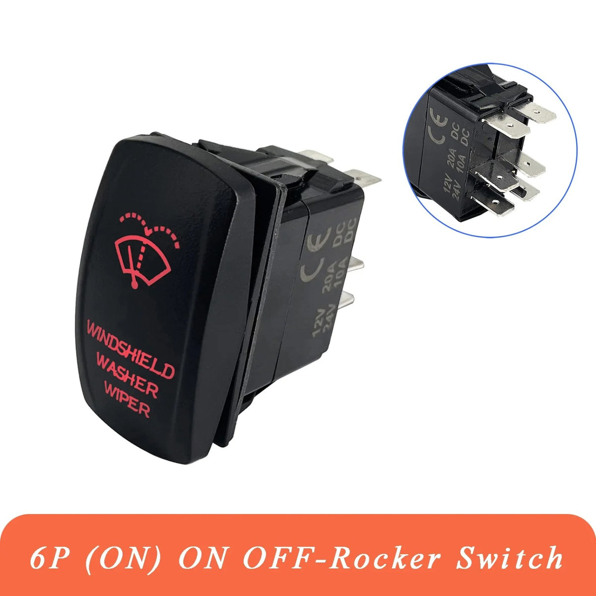 Windshield Wiper Washer Rocker Switch, 3-Position, 12V – view 7