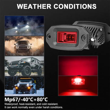 Recessed Flush-Mount LED Work Light, 4 or 6 Inch, for UTV & SXS – view 3