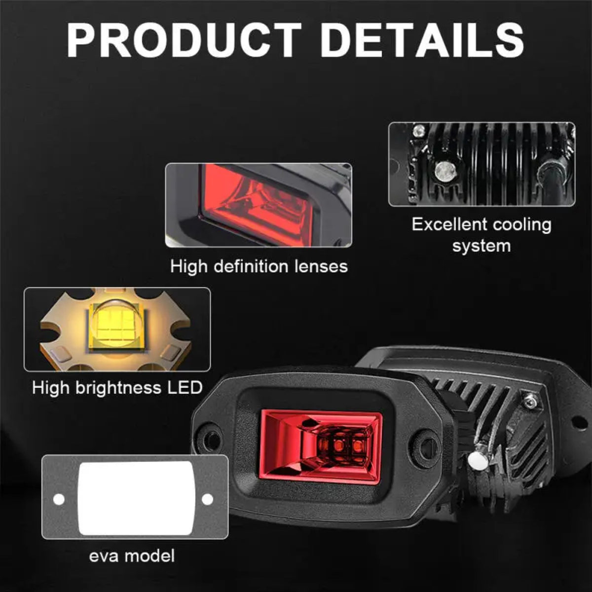 Recessed Flush-Mount LED Work Light, 4 or 6 Inch, for UTV & SXS – view 4