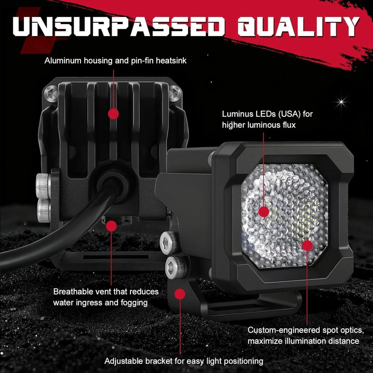 2-Inch LED Cube Driving Lights Kit for UTV & SXS – view 5