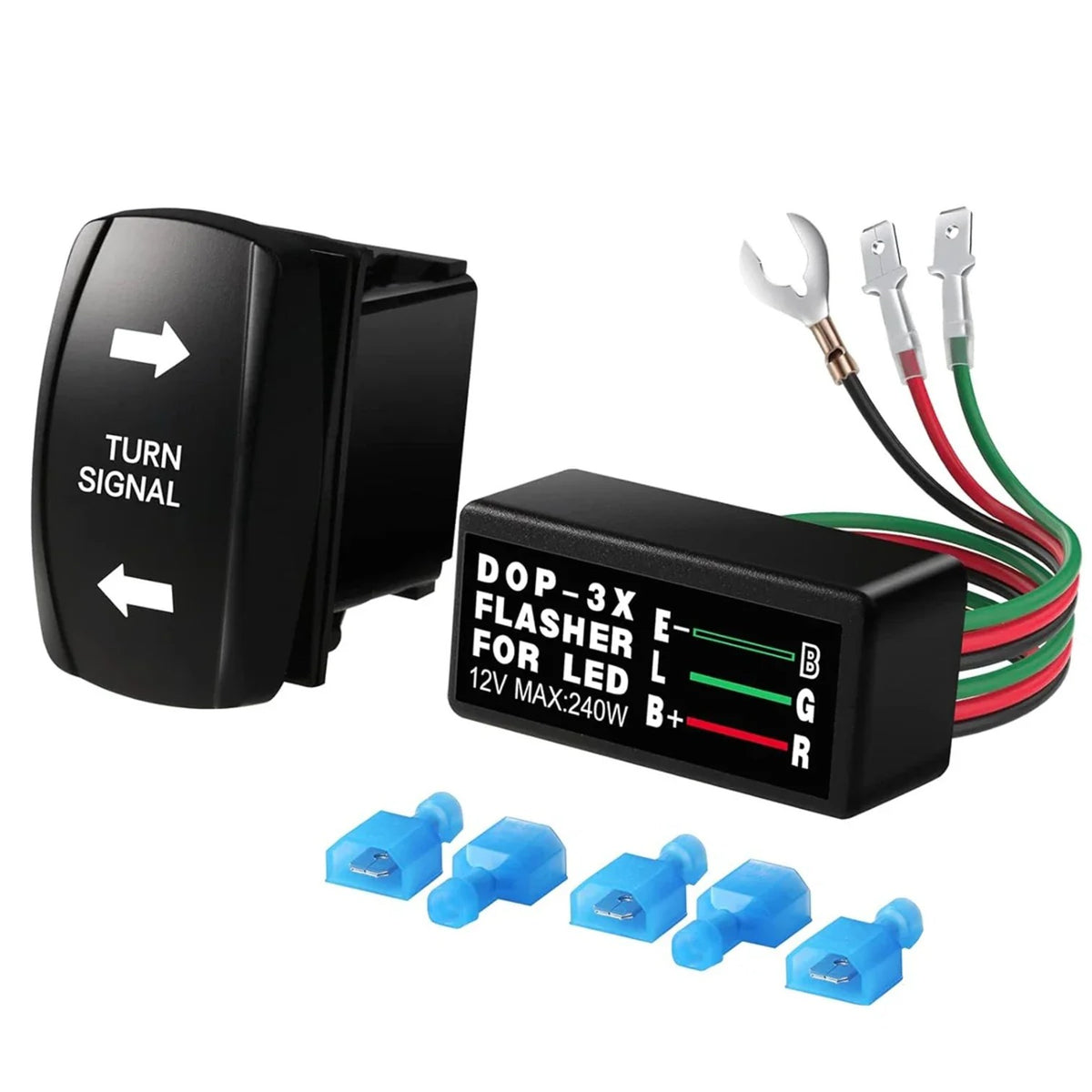 Turn Signal Rocker Switch & Flasher Relay Combo Kit for UTV & ATV – view 2