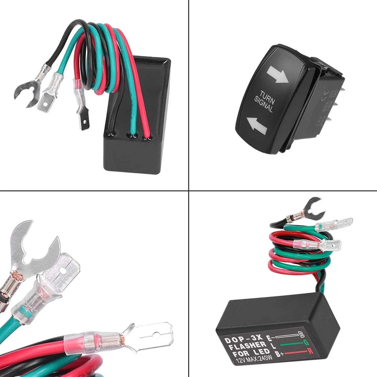 Turn Signal Rocker Switch & Flasher Relay Combo Kit for UTV & ATV – view 7