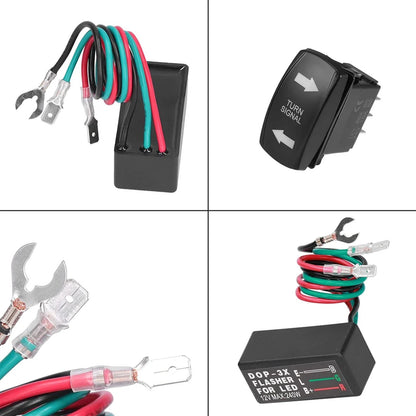 Turn Signal Rocker Switch & Flasher Relay Combo Kit for UTV & ATV – view 7