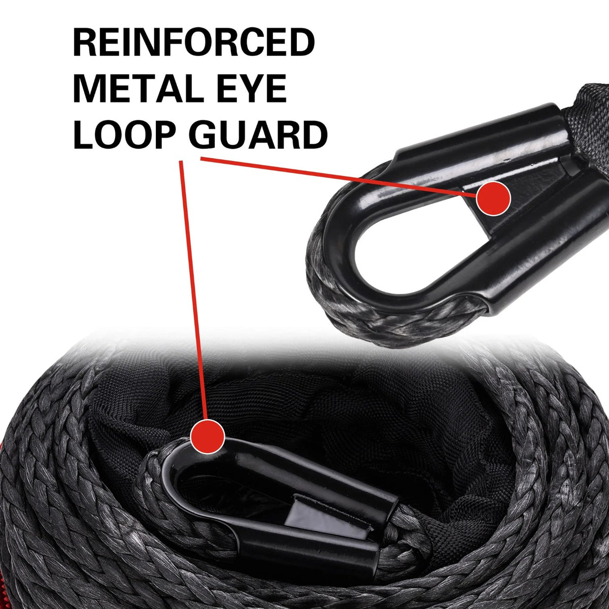 11mm x 25m Synthetic Winch Rope, 25,500 lb, for UTV & SXS – view 2
