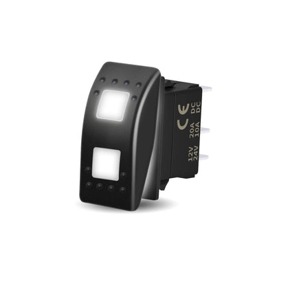 White LED DPDT 3-Position Rocker Switch for Polaris RZR & Can-Am – view 2