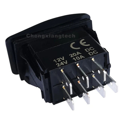 Momentary DPDT Winch Rocker Switch with Blue Arrow LEDs – view 4