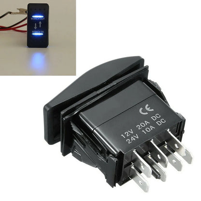 7-Pin Winch In/Out Rocker Switch with Blue LED – view 4