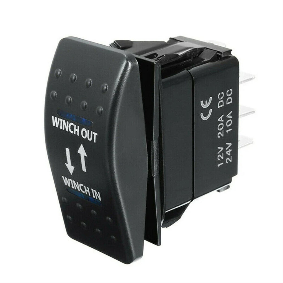 7-Pin Winch In/Out Rocker Switch with Blue LED – view 5