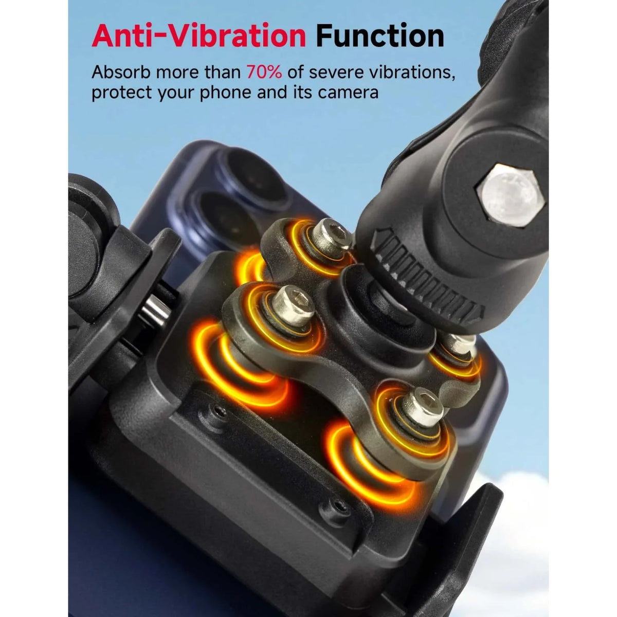CNC Aluminum Anti-Vibration Phone Holder for 1.75–2 in Roll Bars – view 2