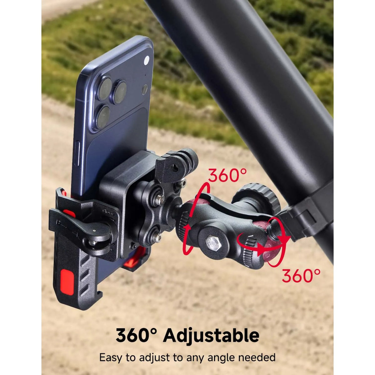CNC Aluminum Anti-Vibration Phone Holder for 1.75–2 in Roll Bars – view 3