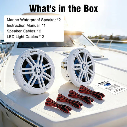 8-Inch 450W Waterproof LED Marine Speakers for UTV & SXS – view 2