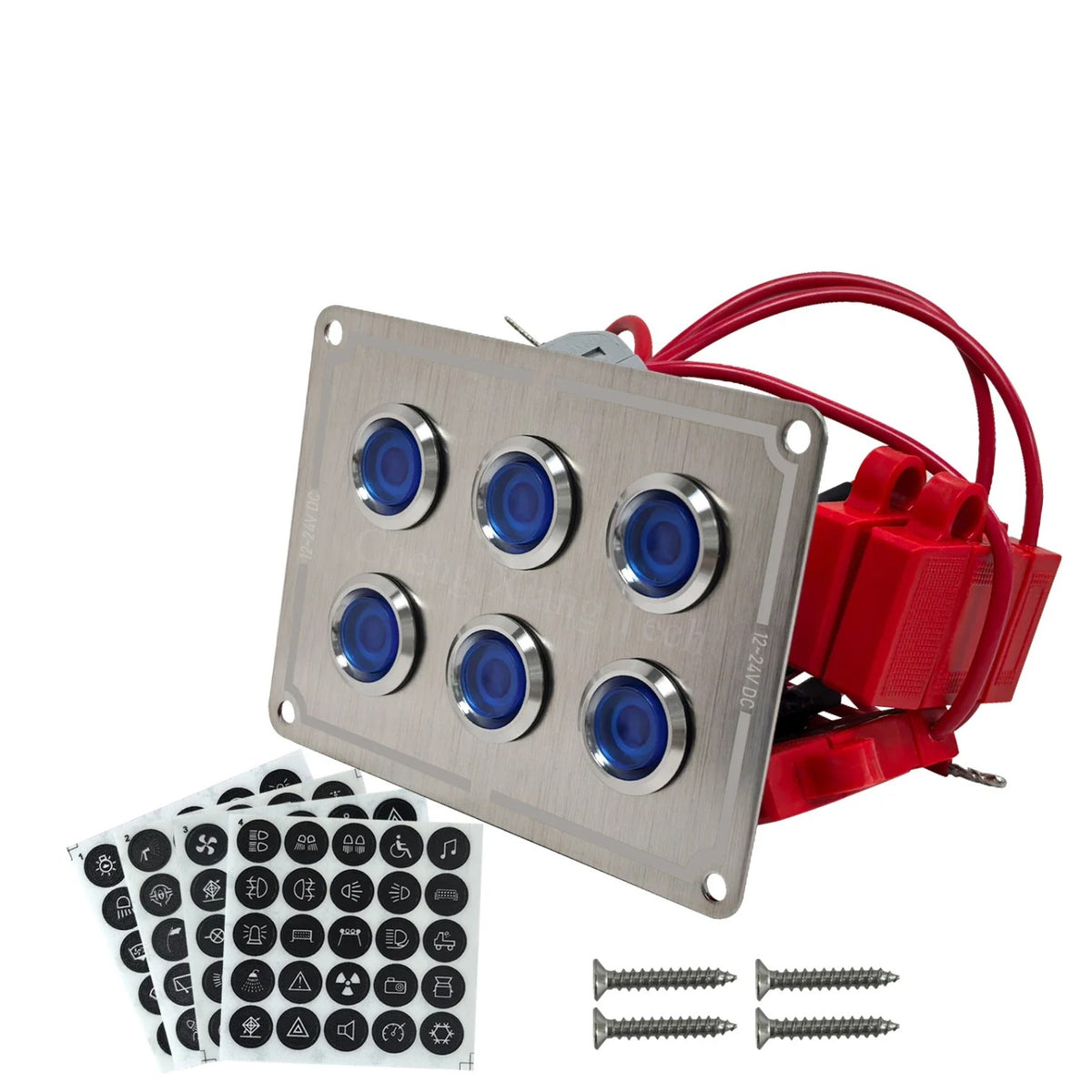 Waterproof Push Button Switch Panel, 4–8 Gang, Blue LED, for UTV & SXS – view 2