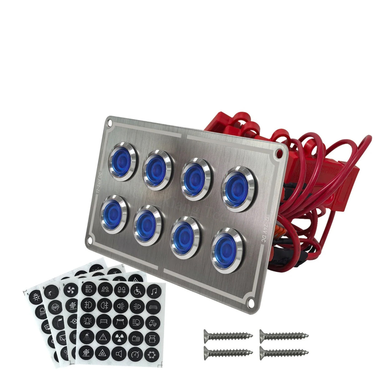 Waterproof Push Button Switch Panel, 4–8 Gang, Blue LED, for UTV & SXS – view 3