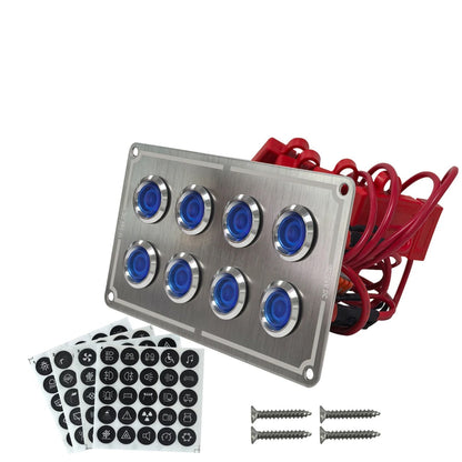 Waterproof Push Button Switch Panel, 4–8 Gang, Blue LED, for UTV & SXS – view 3