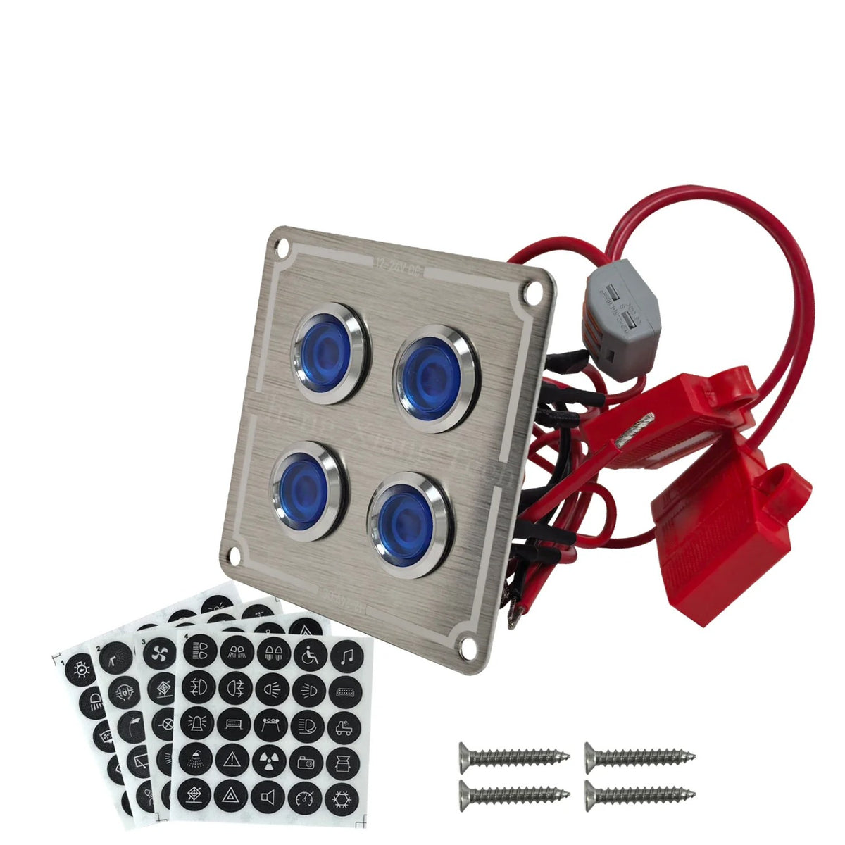 Waterproof Push Button Switch Panel, 4–8 Gang, Blue LED, for UTV & SXS – view 4