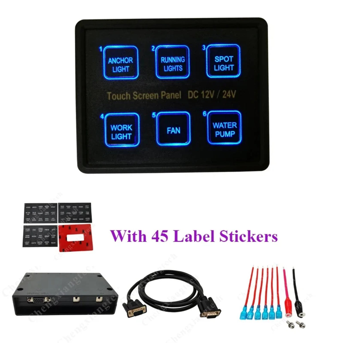 Waterproof Push Button Switch Panel, 4–8 Gang, Blue LED, for UTV & SXS – view 5