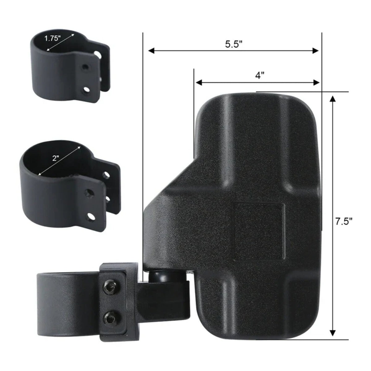 1.75–2 in Roll Bar Side Mirrors for UTV & SXS – view 4