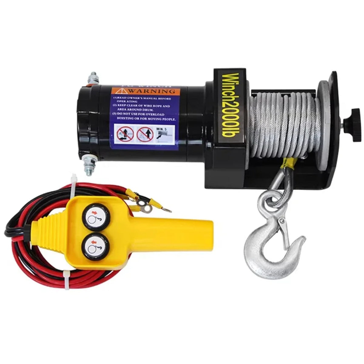 2,000–3,000 lb Electric Winch with Steel Cable & Wired Remote for UTV & SXS – view 2