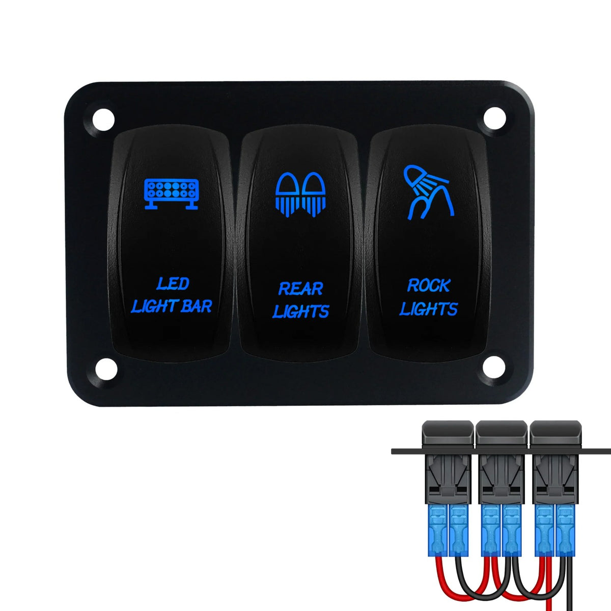 3-Gang LED Rocker Switch Panel for UTV & SXS – view 2