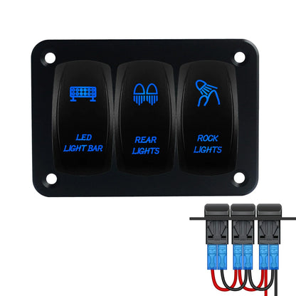 3-Gang LED Rocker Switch Panel for UTV & SXS – view 2