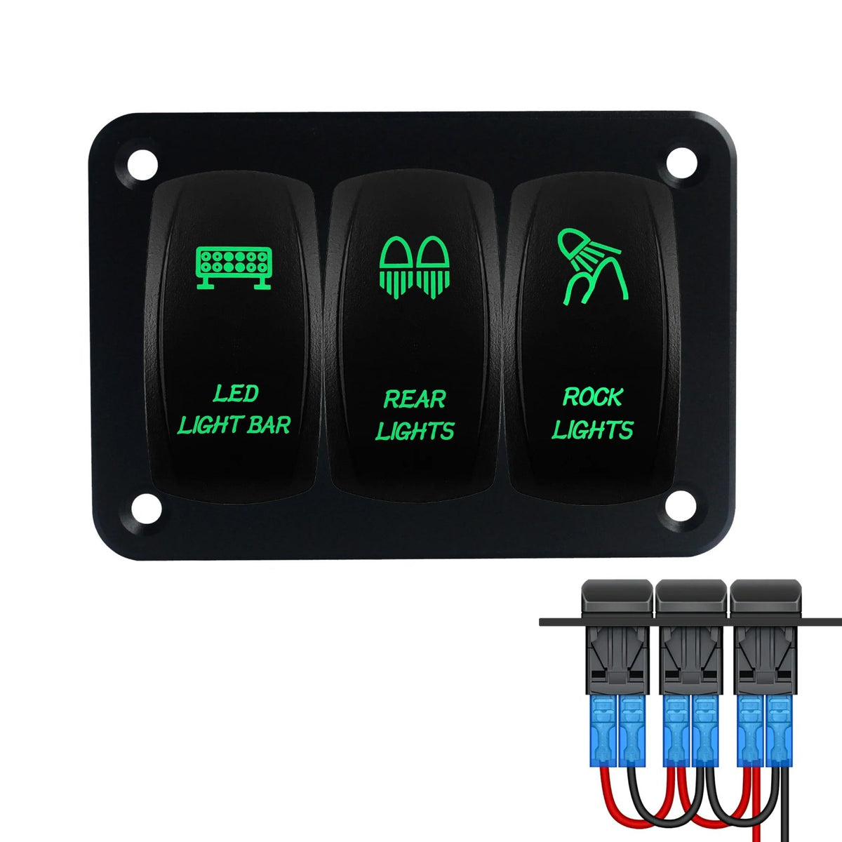 3-Gang LED Rocker Switch Panel for UTV & SXS – view 3