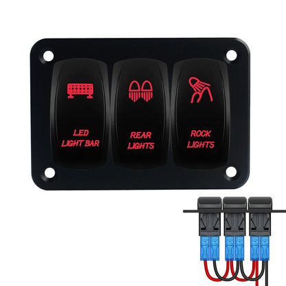 3-Gang LED Rocker Switch Panel for UTV & SXS – view 4