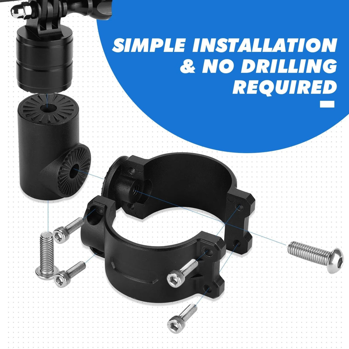 Aluminum Roll Cage Camera Mount, 1.75–2 in for UTV & SXS – view 3