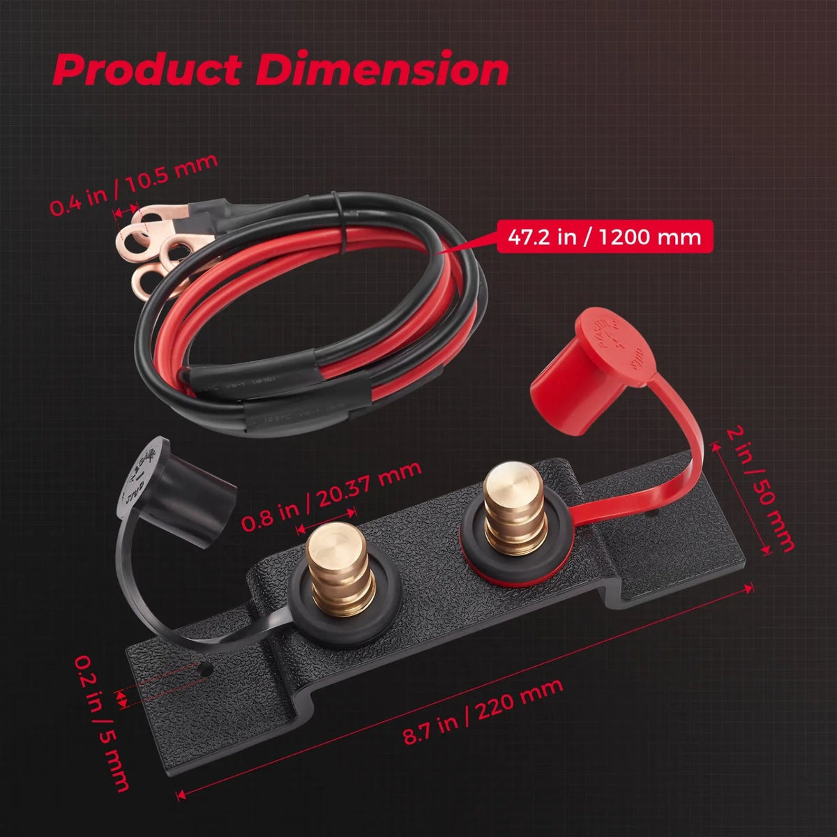 Jump-Start Battery Terminal Relocation Kit for UTV & SXS – view 1