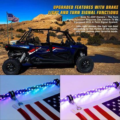 Spiral RGB LED Whip Lights for UTV & SXS – view 1
