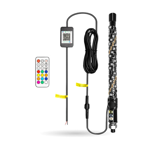 1-Foot LED Whip Light with App Remote Control for UTV & SXS