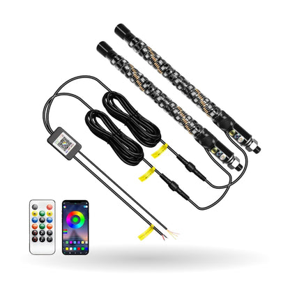 1 ft RGB LED Whip Light with Remote for UTV & SXS