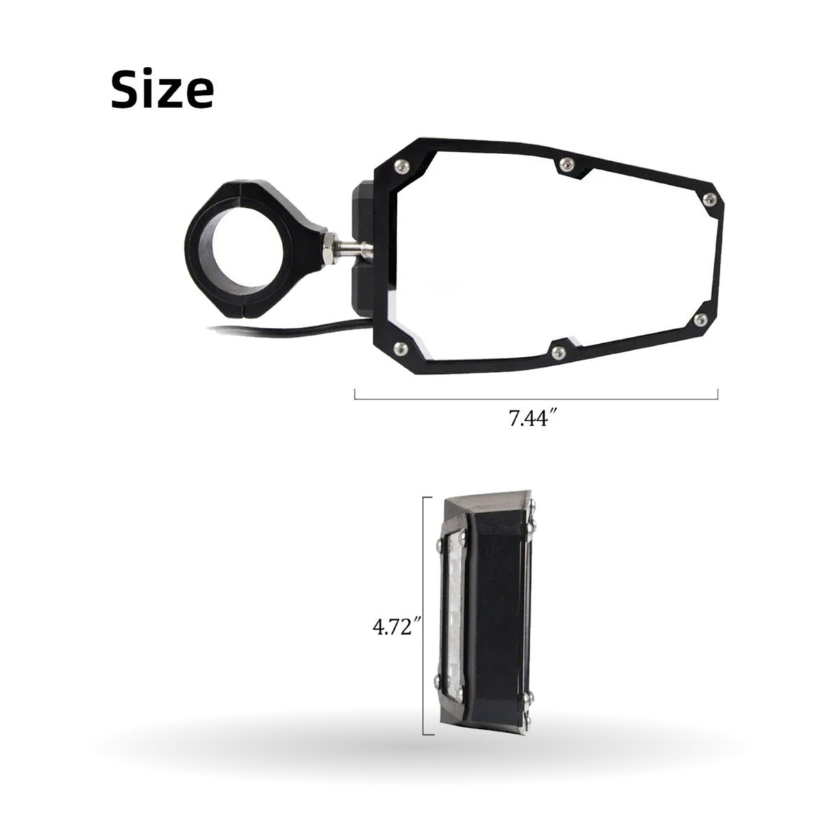 LED-Lit Side Mirrors for 1.75–2 in Roll Bars for UTV & SXS