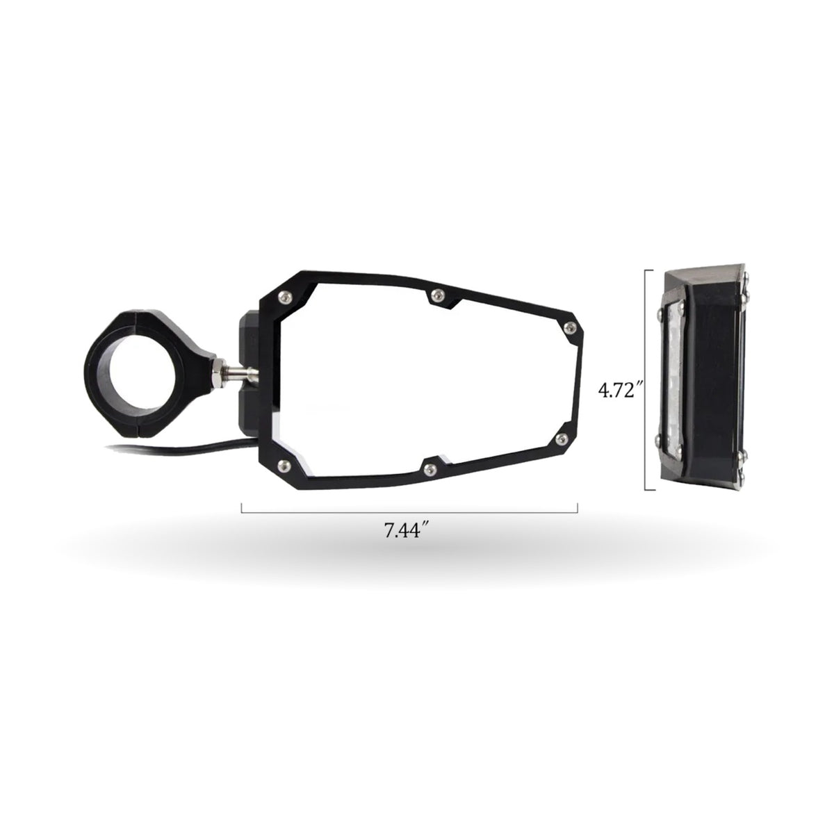 Side Mirrors with LED Spotlights for 1.75–2 in Roll Bars