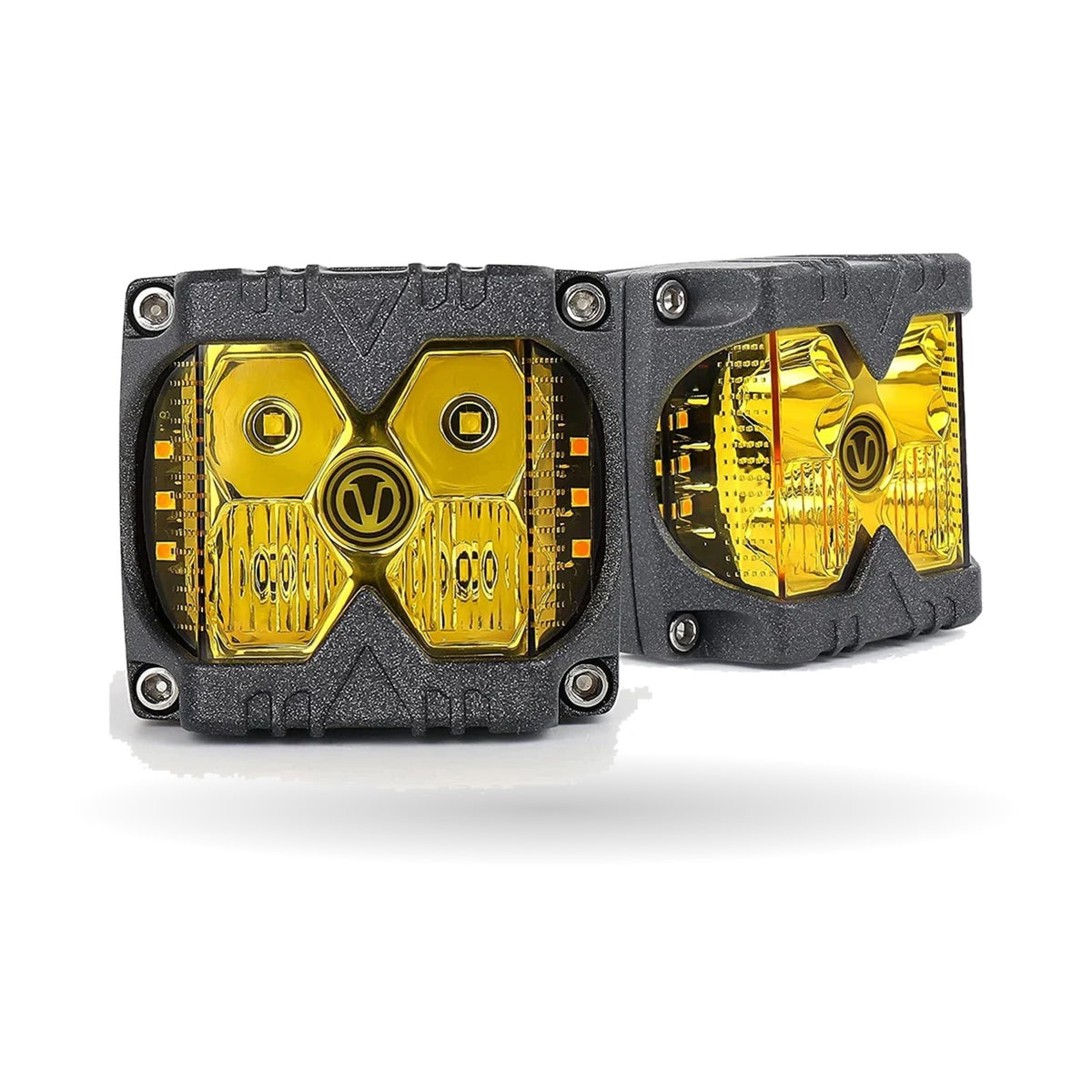 Side Shooter LED Pods with Amber Strobe (Pair) for UTV & SXS