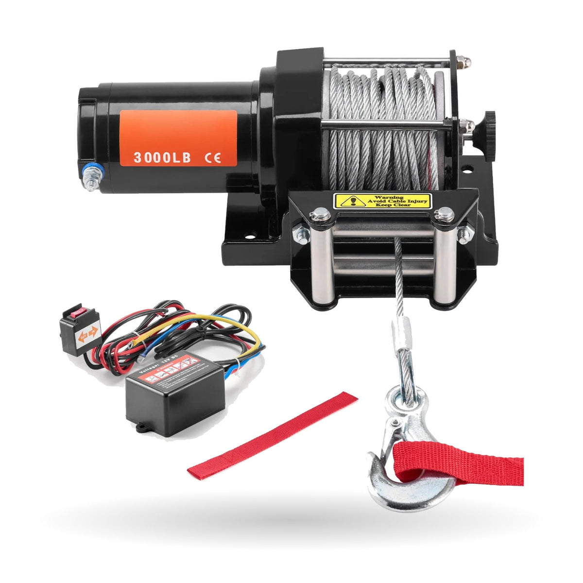 3,000 lb 12V Electric Winch with 39 ft Steel Cable for UTV & SXS
