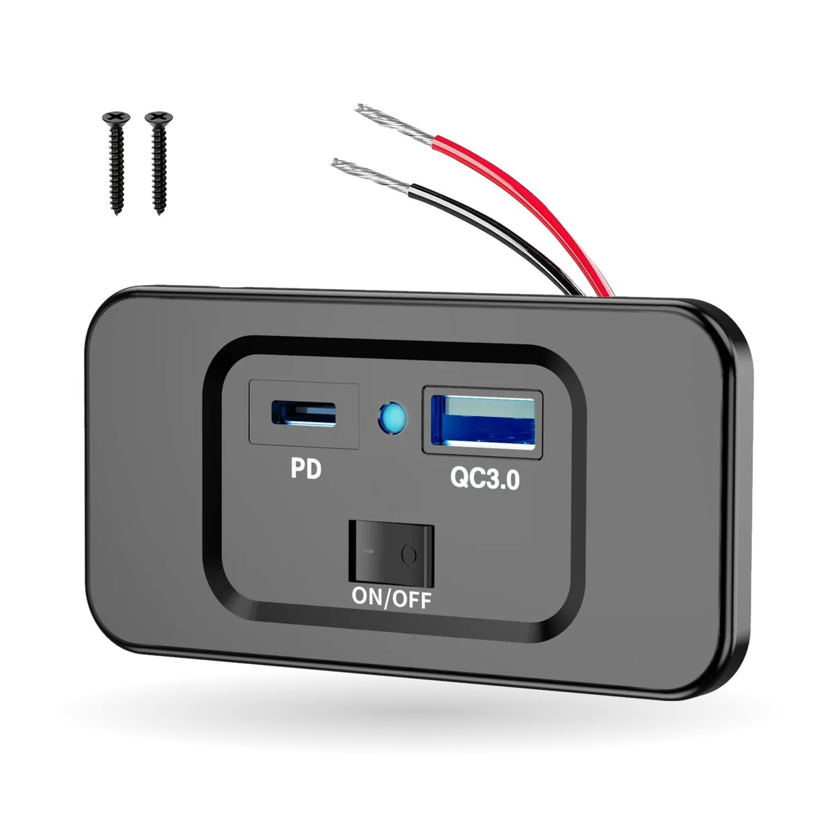 30W USB-C PD & QC3.0 USB Outlet Panel for UTV & SXS