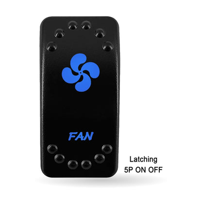 Waterproof Rocker Switch with Blue LED, 12V/24V, for UTV & SXS