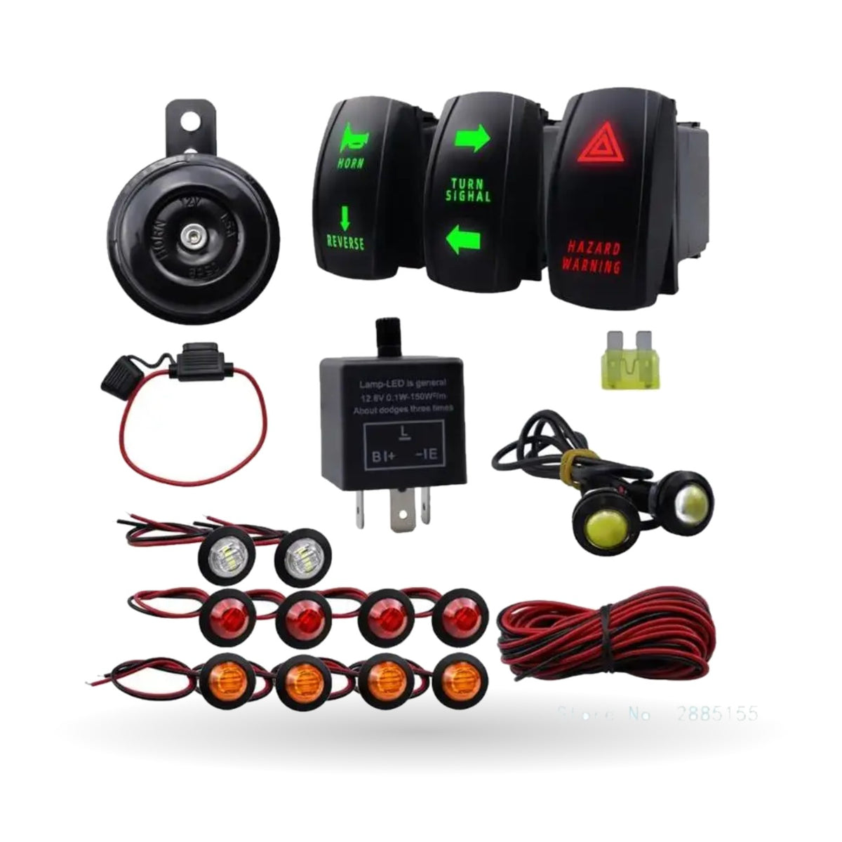 Street Legal Turn Signal Kit with Horn & Rocker Switches for UTV & SXS