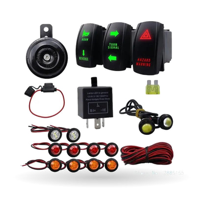 Street Legal Turn Signal Kit with Horn & Rocker Switches for UTV & SXS