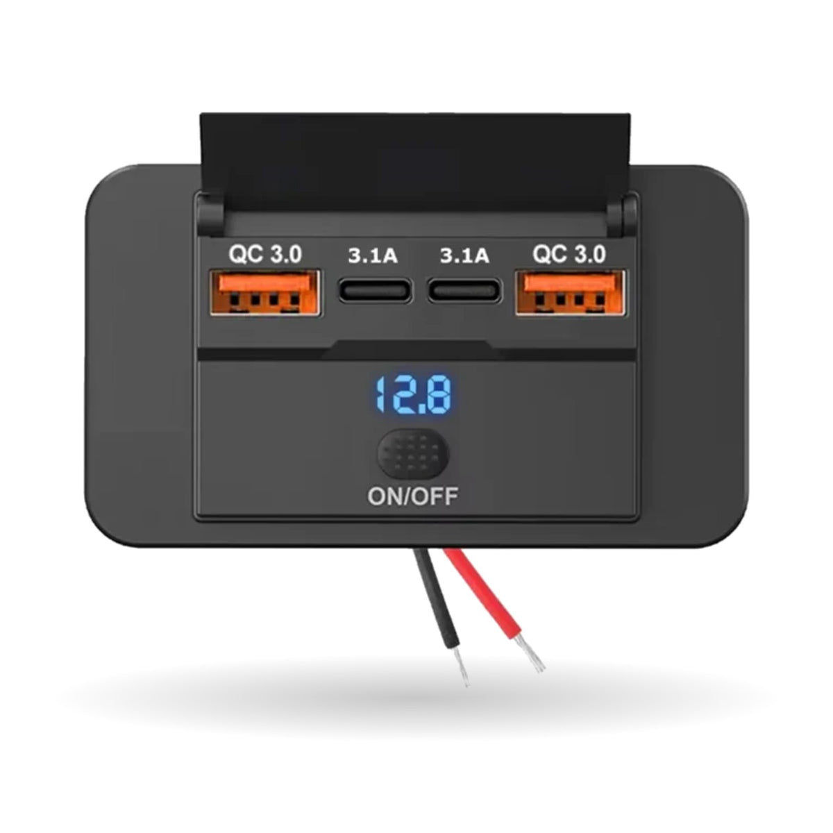 96W 4-Port Dual PD USB Charger Socket with Switch for UTV & SXS