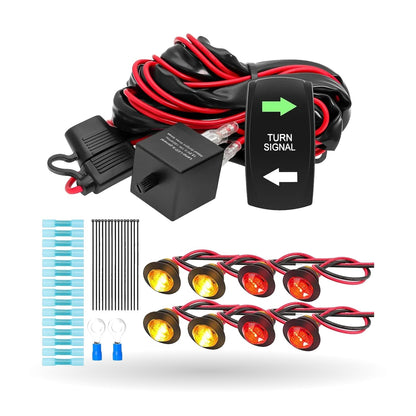 Rocker Switch Street Legal Turn Signal Kit with Flasher Relay for UTV & SXS