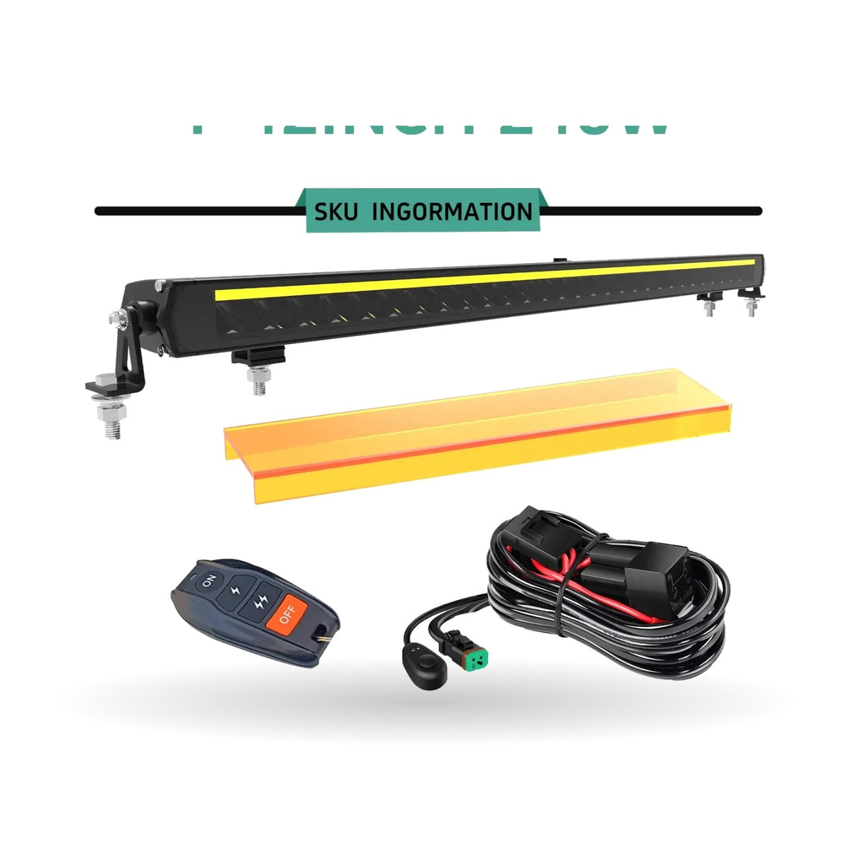 Single-Row LED Light Bar with Amber DRL, 22–42 Inch, for UTV & SXS