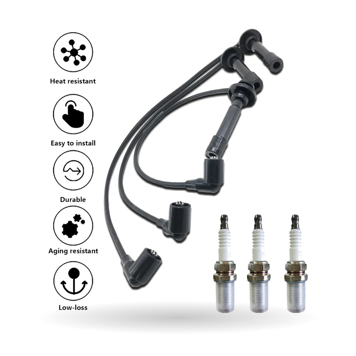 Spark Plug Wire Kit for Kawasaki Mule PRO-FX & FXT
