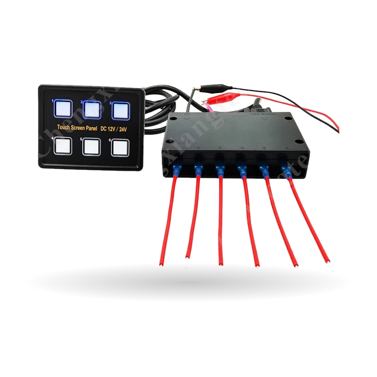 Waterproof Push Button Switch Panel, 4–8 Gang, Blue LED, for UTV & SXS