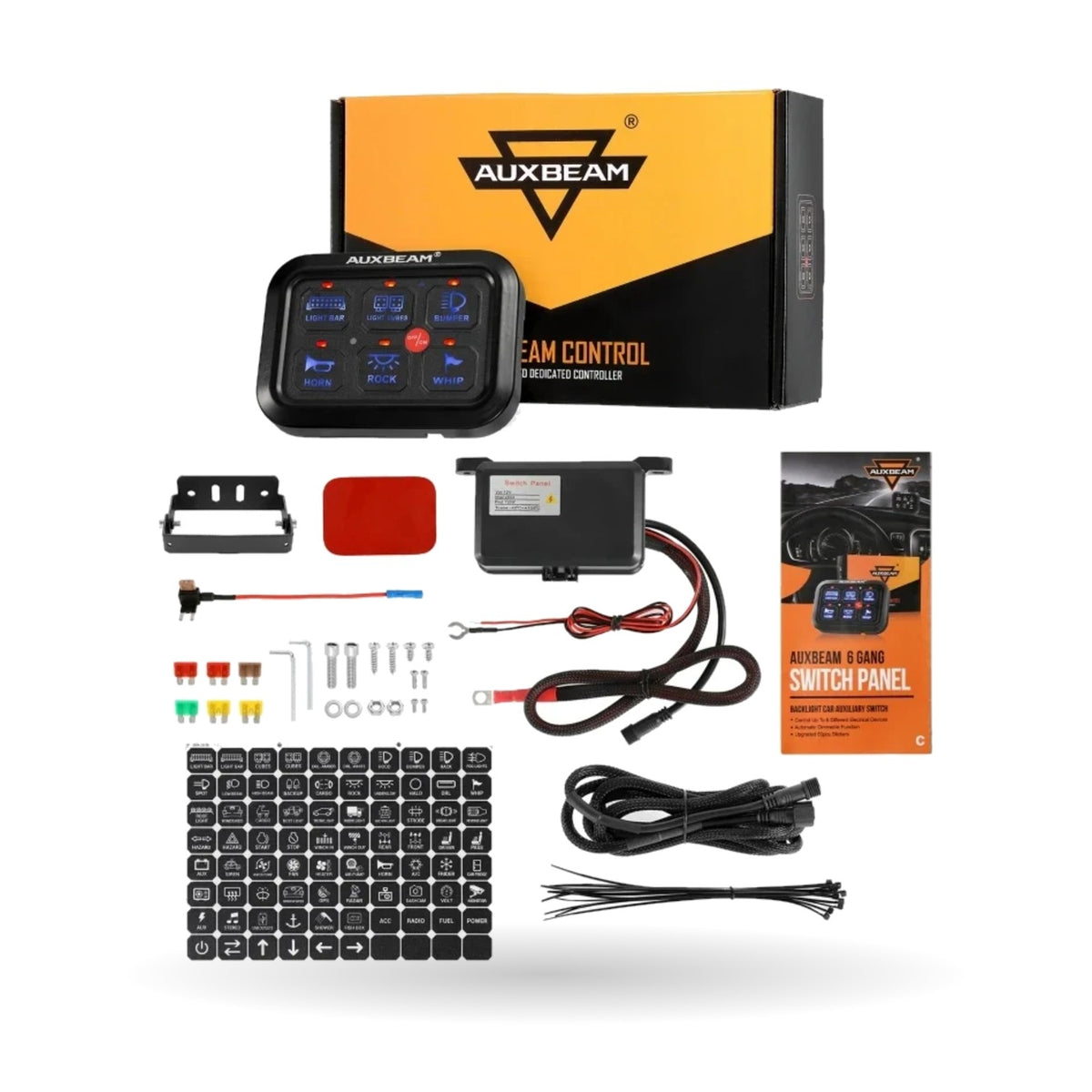 6-Gang Dimmable Switch Panel Kit with Blue Backlight for UTV & SXS