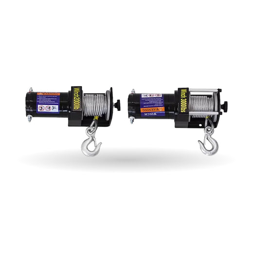 2,000–3,000 lb Electric Winch with Steel Cable & Wired Remote for UTV & SXS