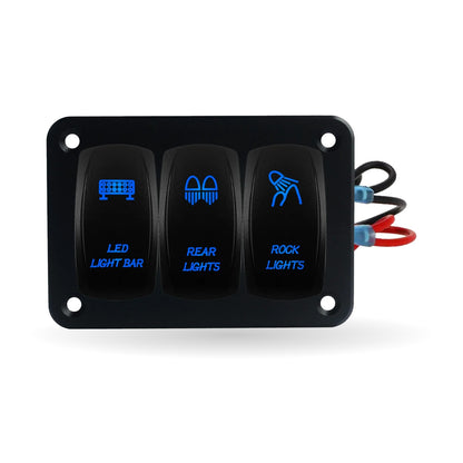 3-Gang LED Rocker Switch Panel for UTV & SXS