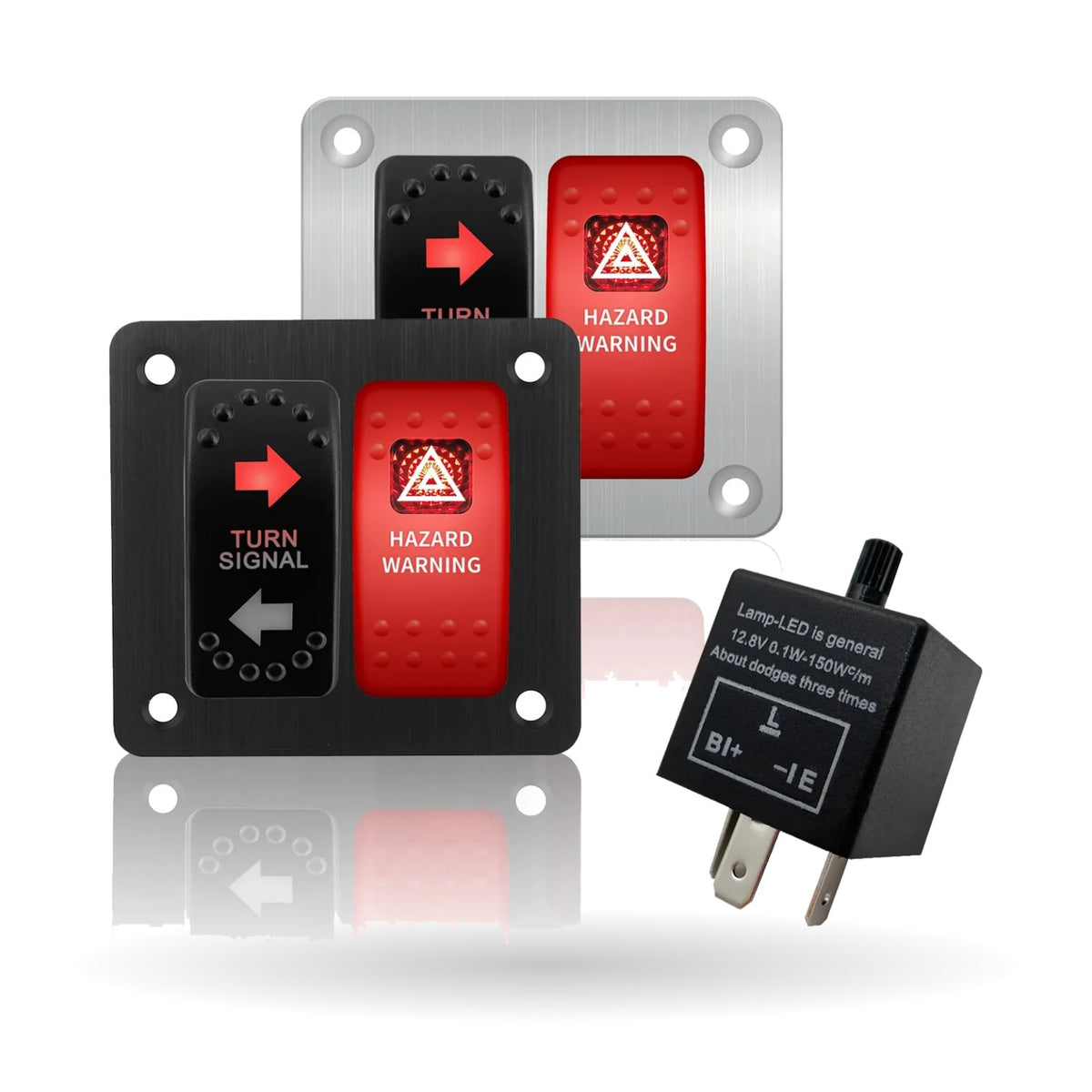 Hazard & Turn Signal Switch Panel with Flasher Relay for UTV & SXS