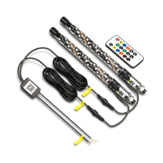 1 ft COB LED Whip Lights with Turn, Brake & Reverse (Pair) for UTV & SXS — studio photo