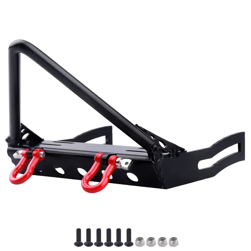 CrazyHobby Metal RC Crawler Front Bumper with Winch Mount Shackles for Axial SCX10 & SCX10 II Redcat Gen7 Gen 8 Upgrades (Type B)